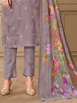 Muave purple printed cotton salwar suit