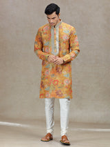 Mustard yellow radiant elegance mens kurta suit