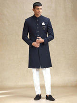 Navy charming indo western for reception