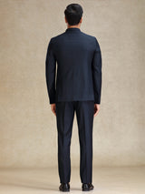 Navy jodhpuri suit in soft terry rayon