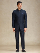 Navy jodhpuri suit in soft terry rayon