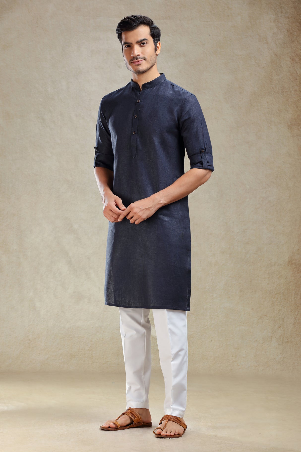Navy kurta set for family gathering