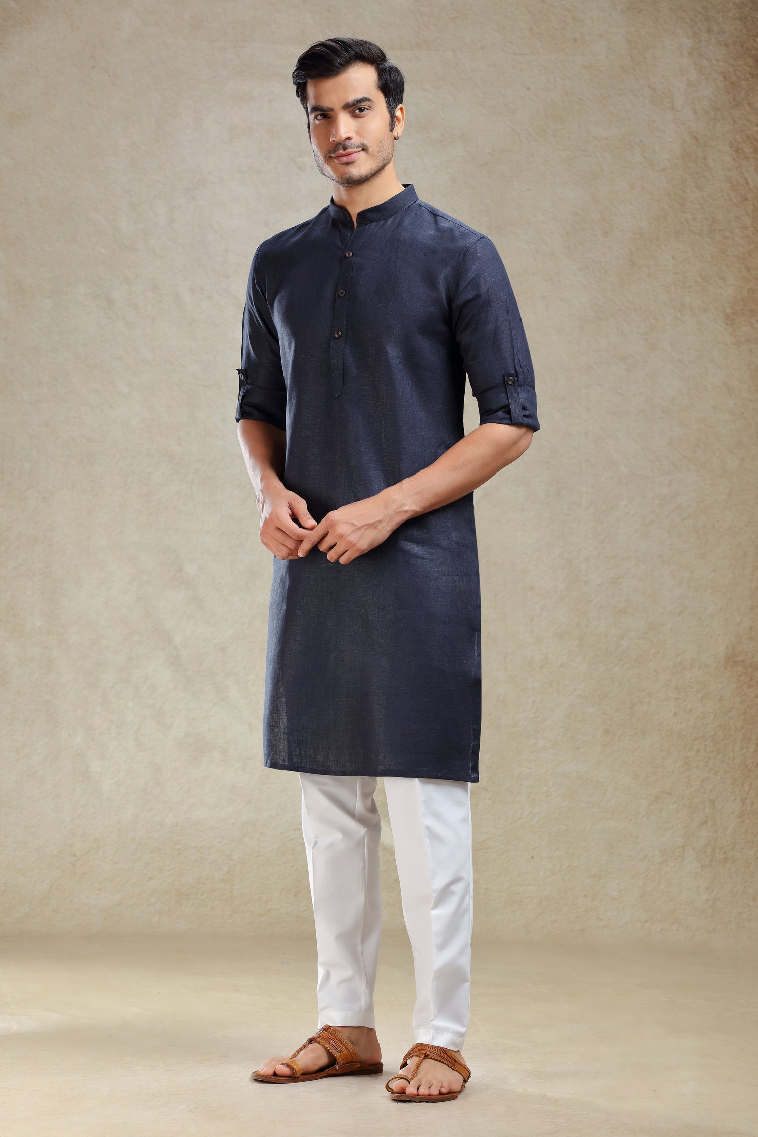Navy kurta set for family gathering