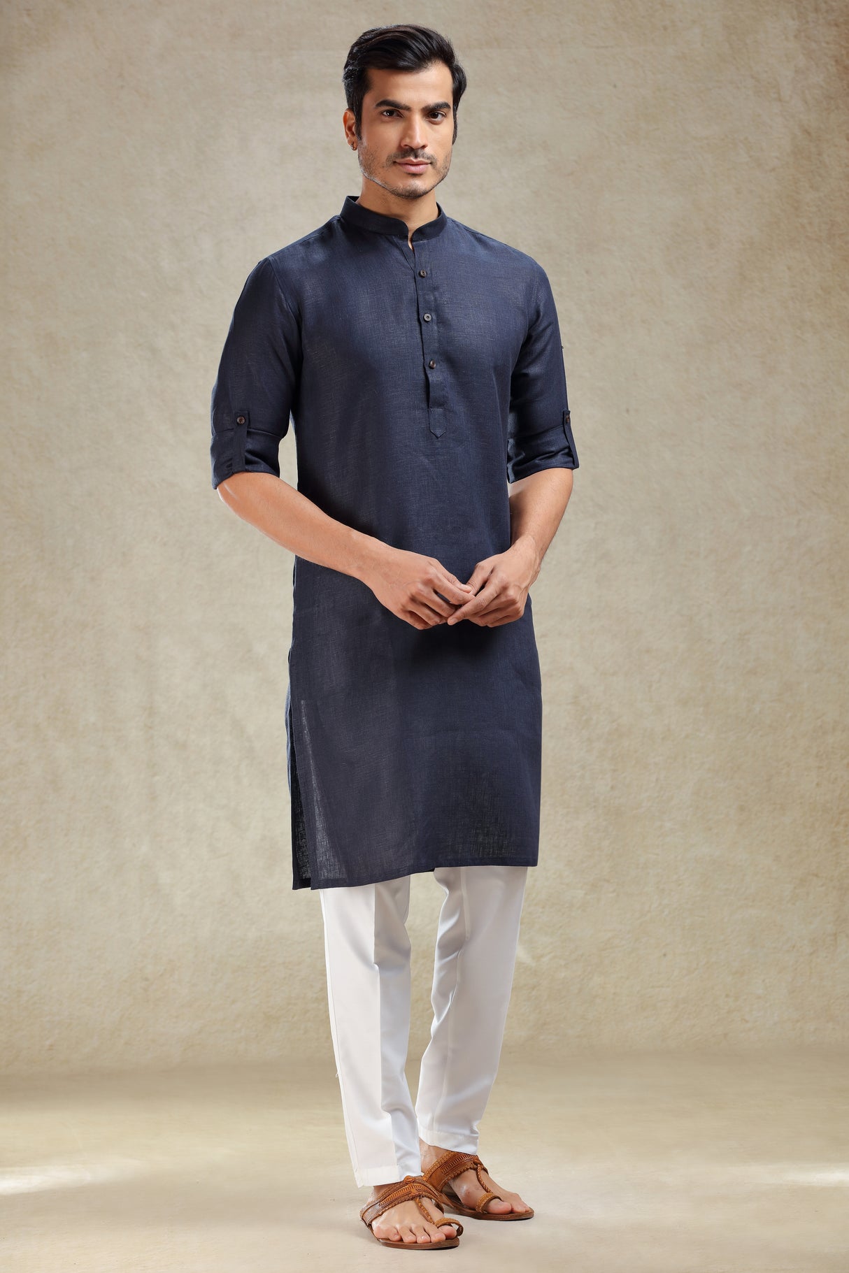 Navy kurta set for family gathering