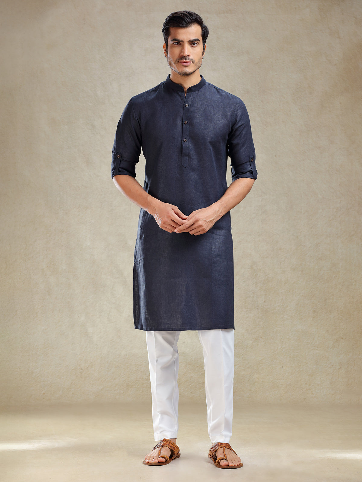 Navy kurta set for family gathering