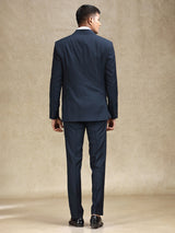 Navy party wear coat suit in terry rayon for mens wear