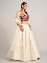 Off white and black chaniya choli with dupatta