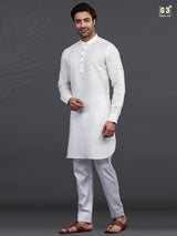 Off white full sleeves kurta pajama for festive
