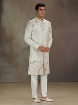 Off white peacock motif indo western