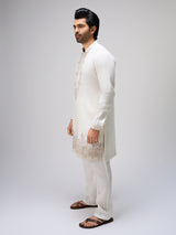 Off white thread texture kurta pajama