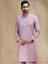 Onion pink cotton silk kurta suit for festive wear