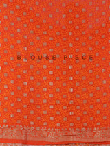 Orange semi georgette zari printed saree for festive events