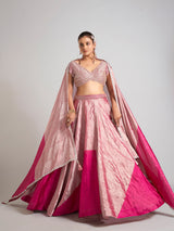 Pastel pink silk lehenga choli for wedding grandeur