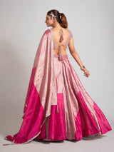 Pastel pink silk lehenga choli for wedding grandeur