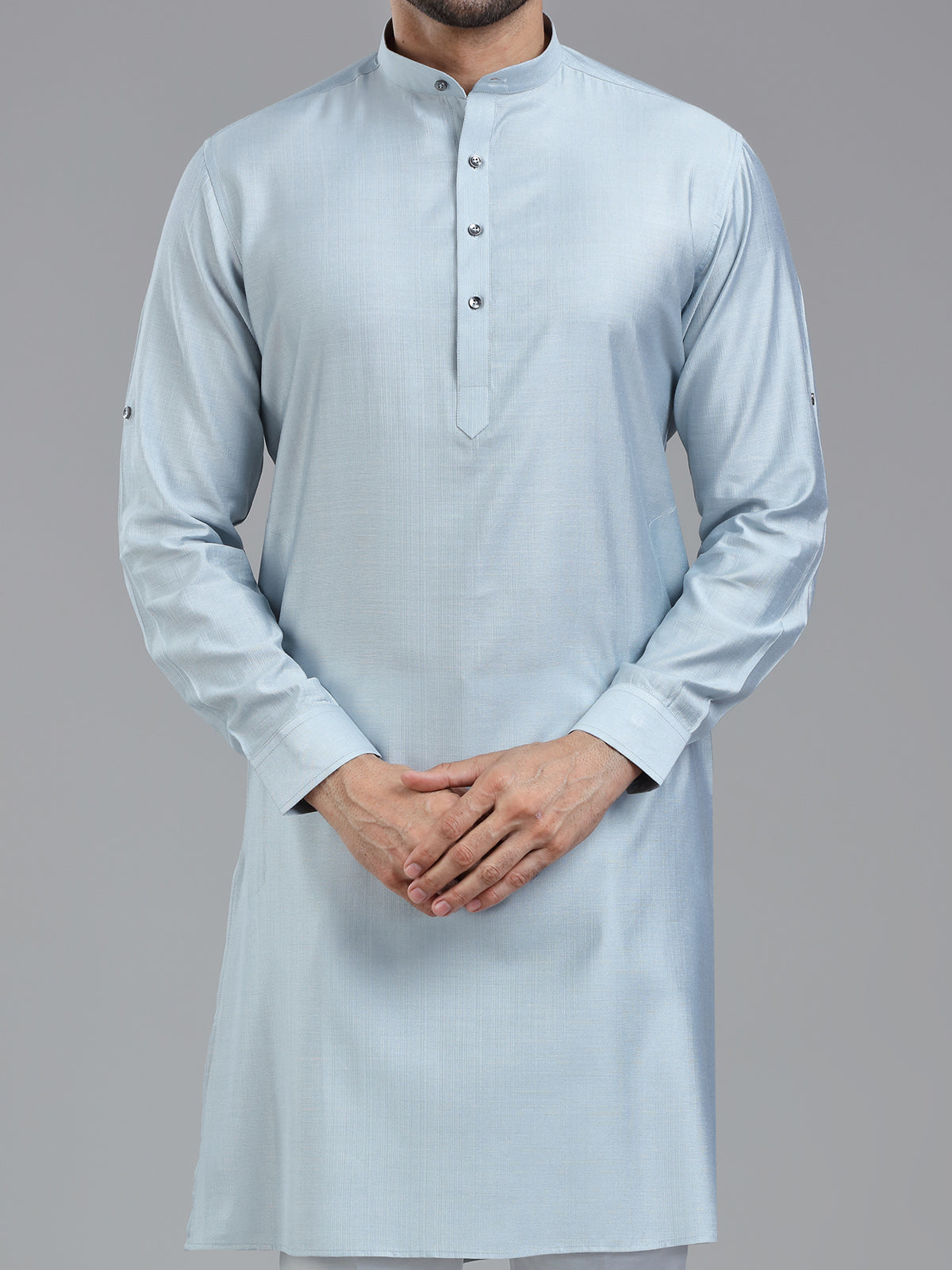 Pastle blue sober festive wear kurta pajama for men