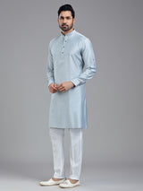 Pastle blue sober festive wear kurta pajama for men
