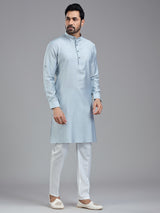 Pastle blue sober festive wear kurta pajama for men