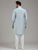 Pastle blue sober festive wear kurta pajama for men