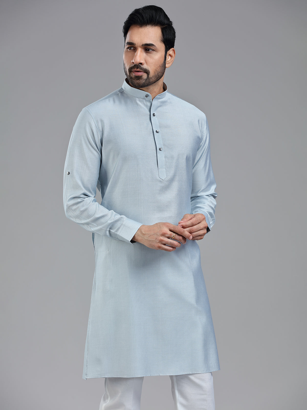 Pastle blue sober festive wear kurta pajama for men