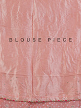 Peach gaji silk wedding wear saree