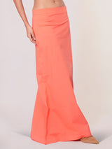 Peach plain lycra cotton petticoat