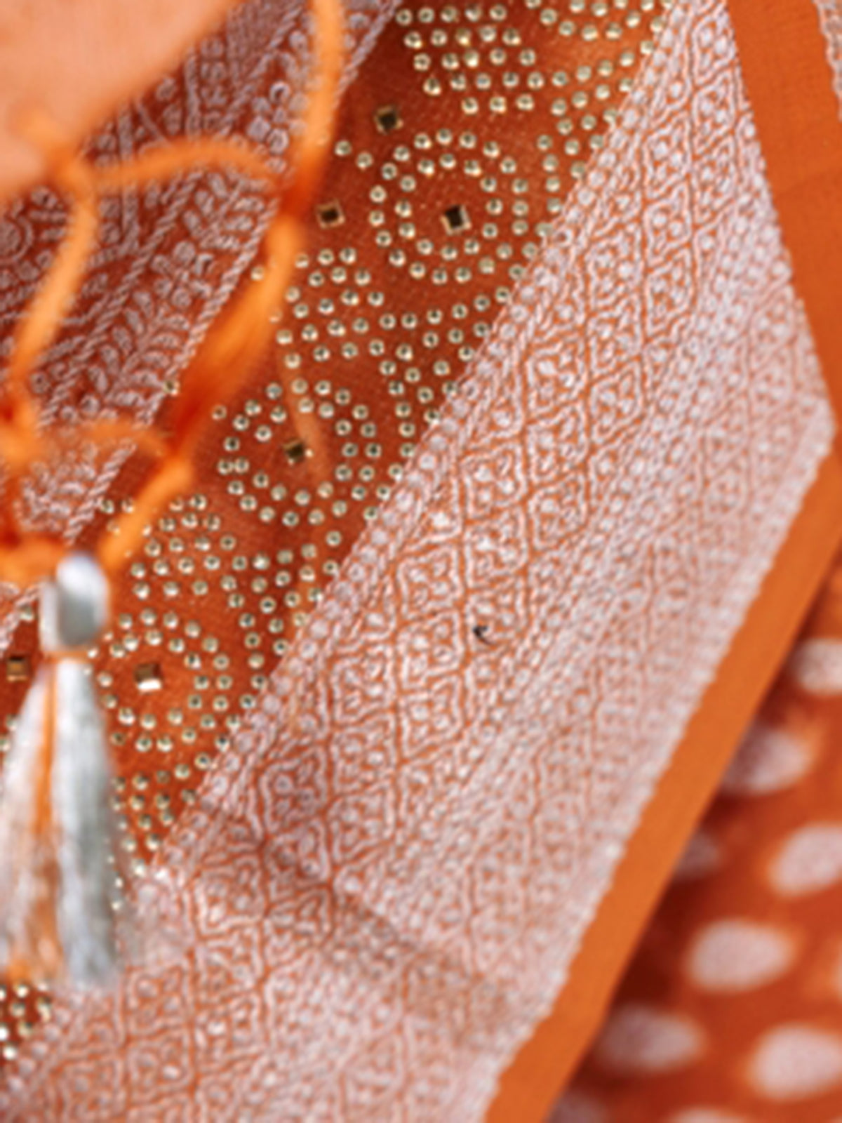 Peach saree with zari in soft georgette