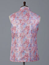 Pink brocade waistcoat with sequins detailing