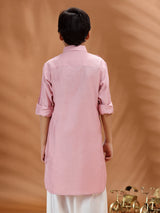 Pink cotton kurta for boys celebration wear