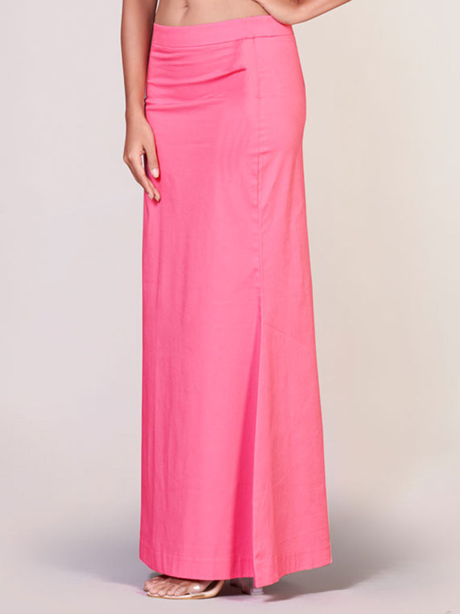 Pink plain lycra cotton petticoat