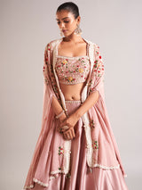 Pretty peach silk lehenga choli