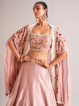 Pretty peach silk lehenga choli