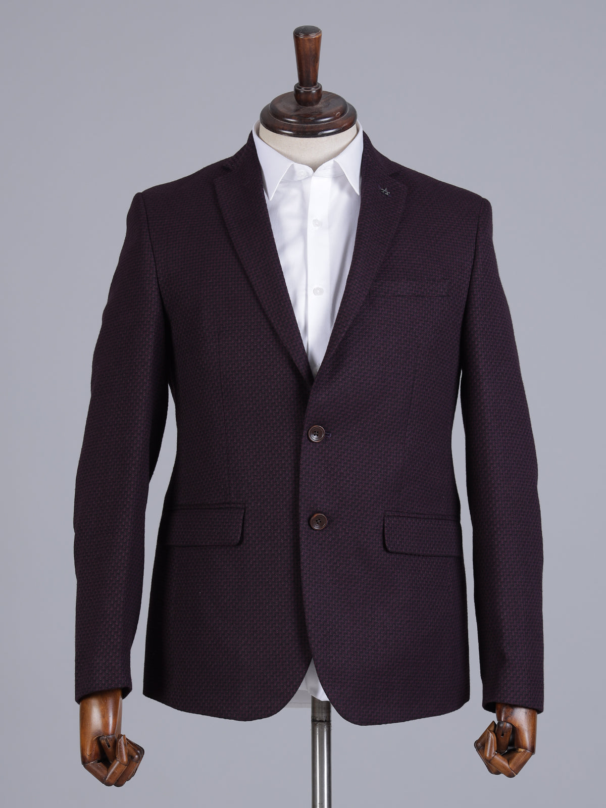 Purple imported terry rayon two button blazer
