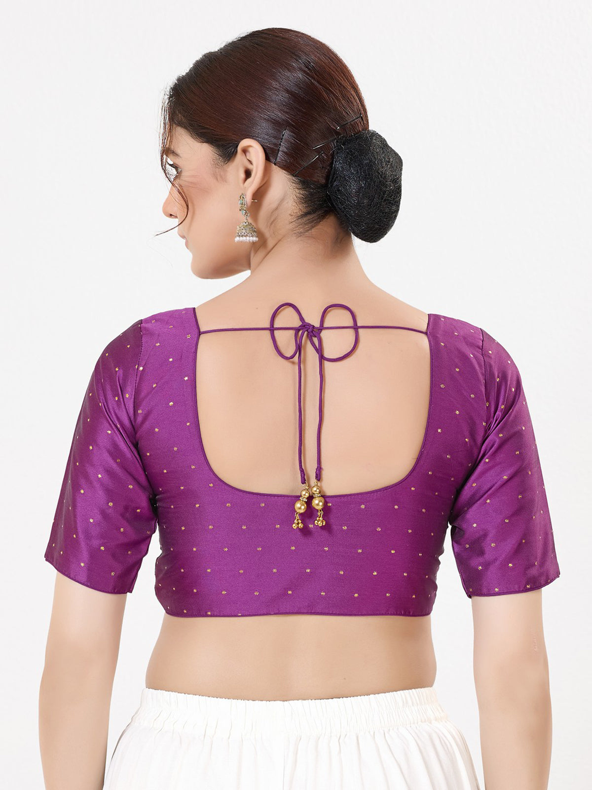 Purple tafeta silk zari festive blouse
