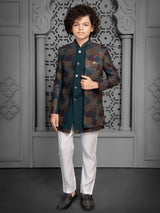 Rama blue finest terry rayon indo western for boys