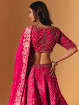 Rani pink banarasi silk embellished lehenga choli