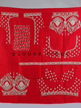 Red raw silk bridal lehenga choli with resham detailing
