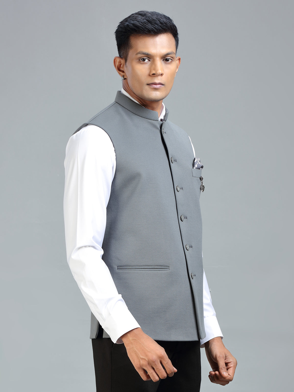 Sharp sophisticated stylish grey waistcoat for men