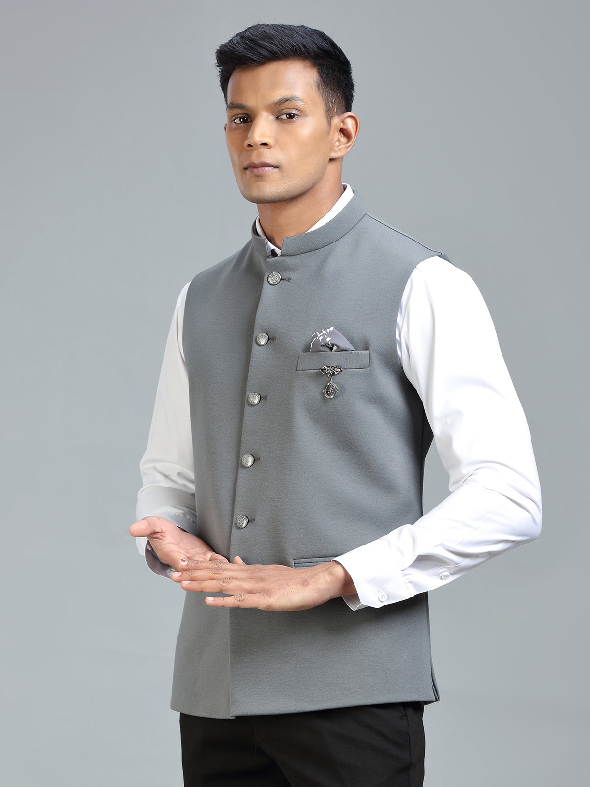 Sharp sophisticated stylish grey waistcoat for men