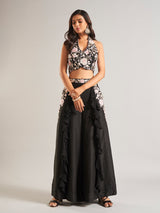 Silk black palazzo salwar suit
