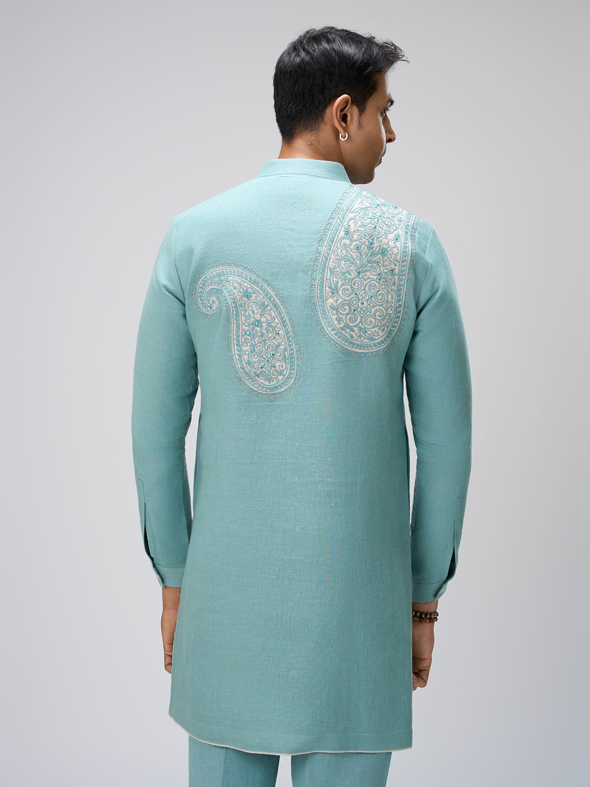 Sky blue aabla kurta pajama men
