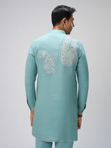 Sky blue aabla kurta pajama men
