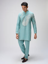 Sky blue aabla kurta pajama men