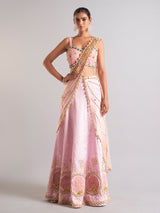 Stunning pink raw silk palazzo suit