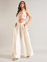 Stunning white georgette palazzo salwar suit