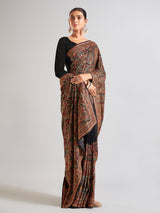 Stylish black georgette saree