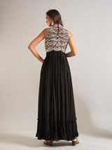 Stylish black silk designer suit