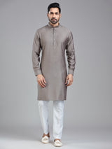 Taupe grey festival ready kurta pajama for men