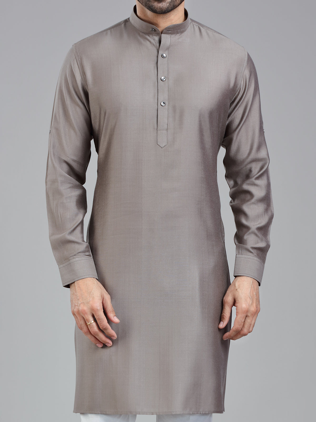 Taupe grey festival ready kurta pajama for men