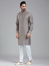 Taupe grey festival ready kurta pajama for men