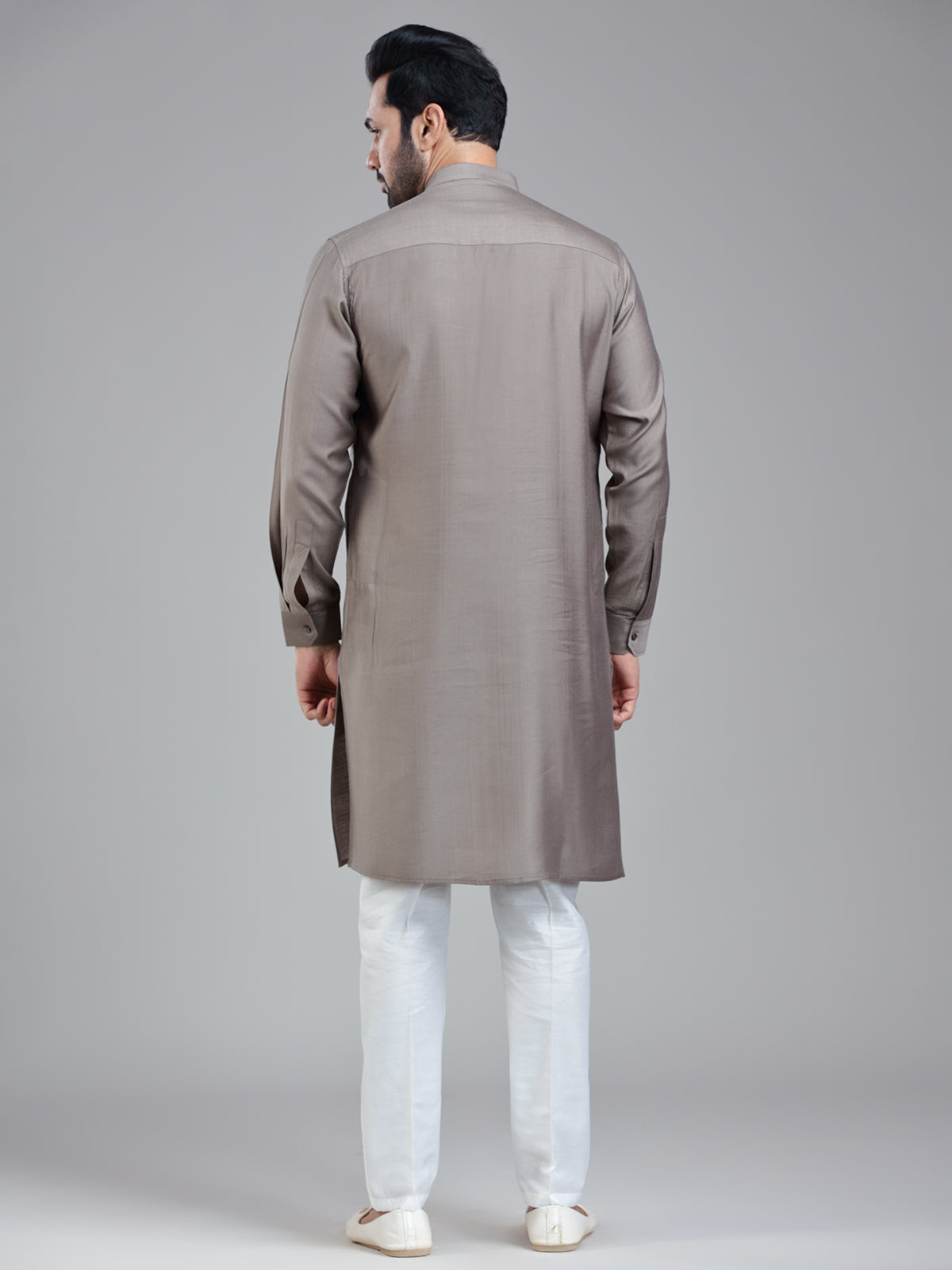 Taupe grey festival ready kurta pajama for men